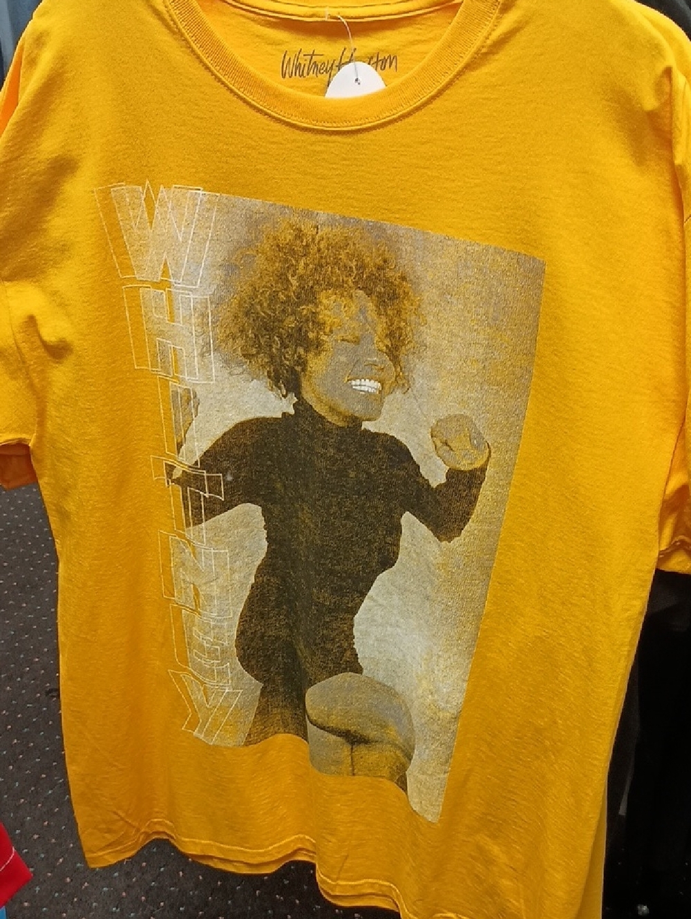 Whitney Houston Graphic Tee - Mustard Yellow